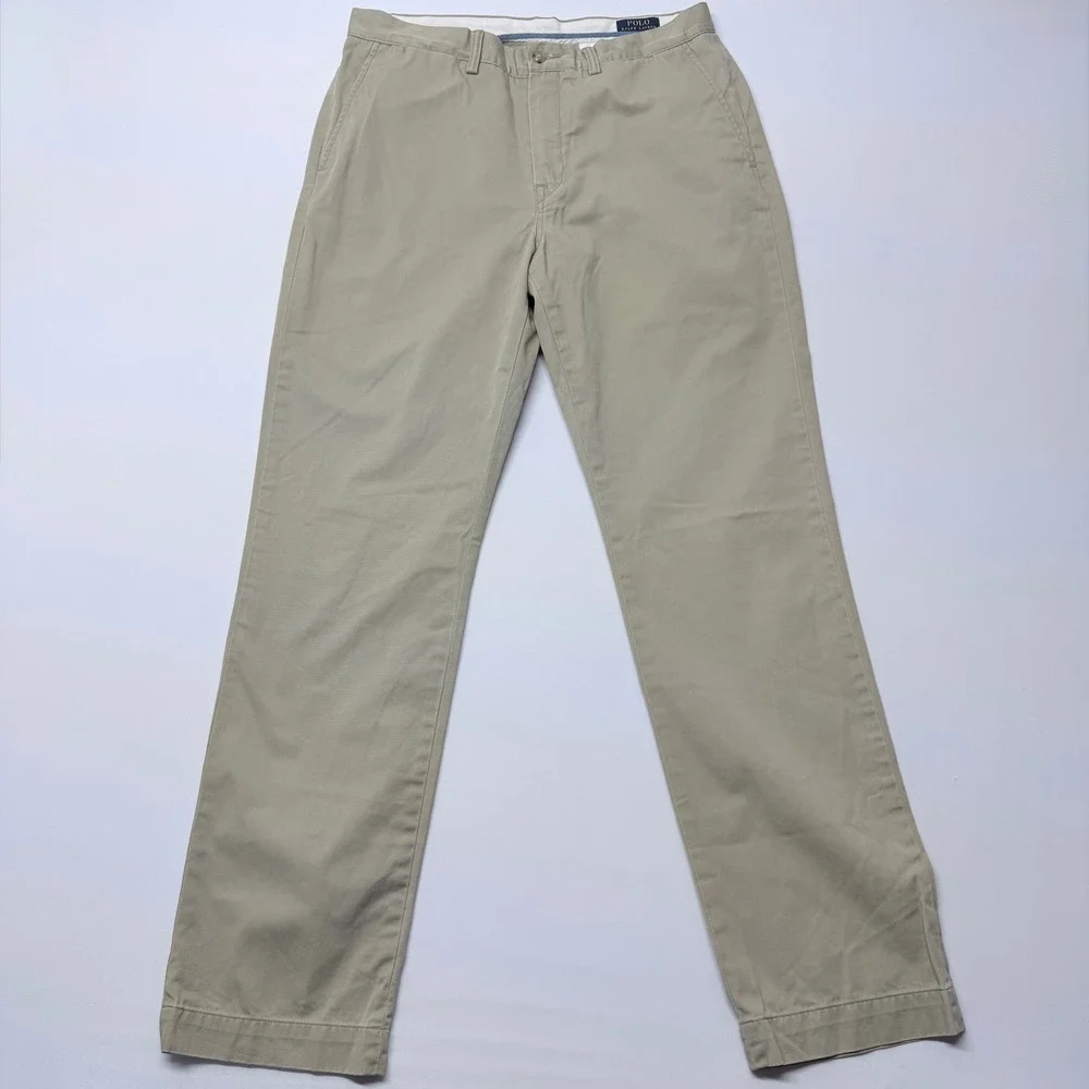Polo Ralph Lauren Classic Fit Chino Pants Mens 34x34 Tan Khaki Brushed Twill